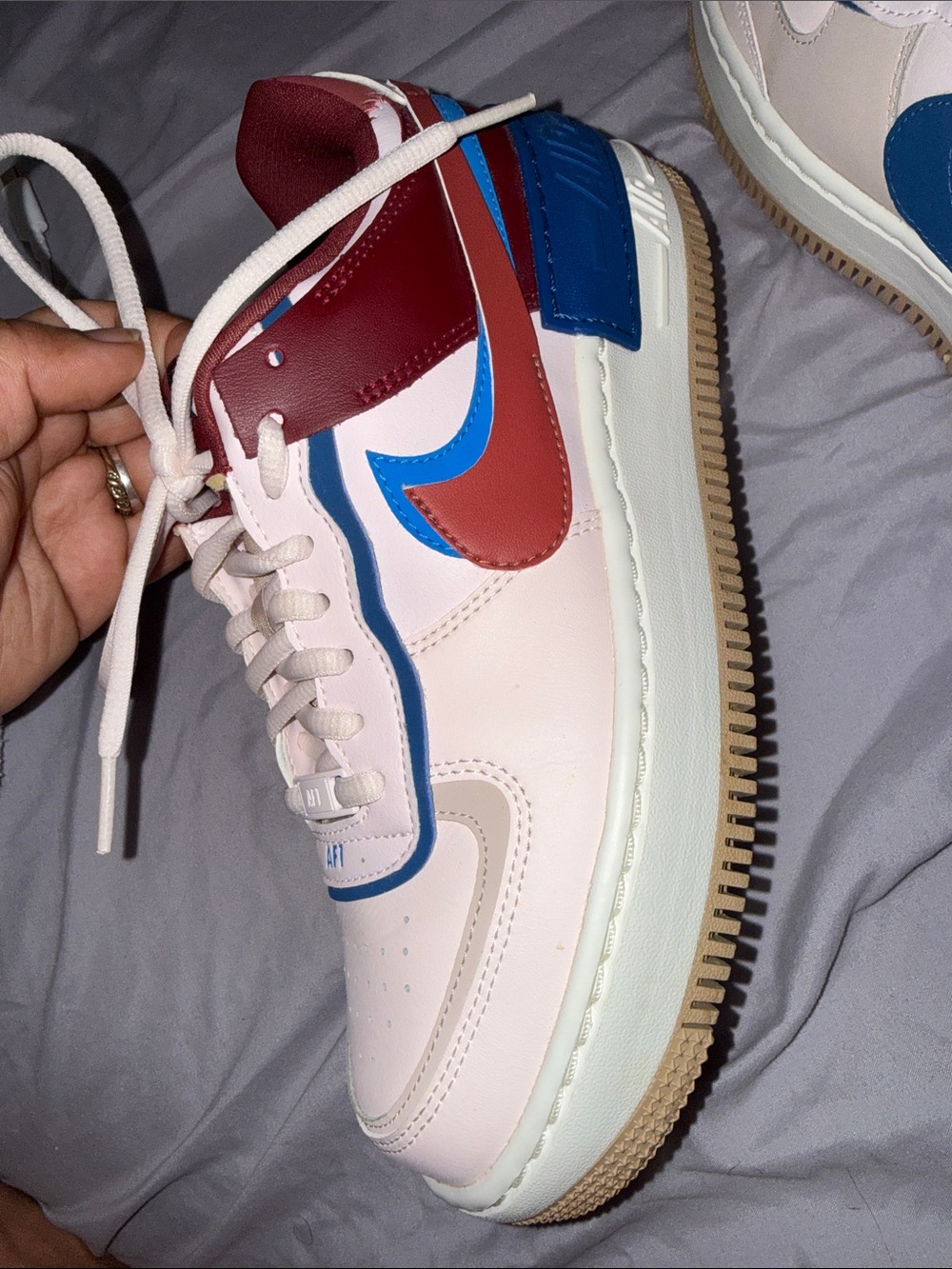 Nike Air Force 1 Low Shadow — Soft Pink/Team Red/Blue